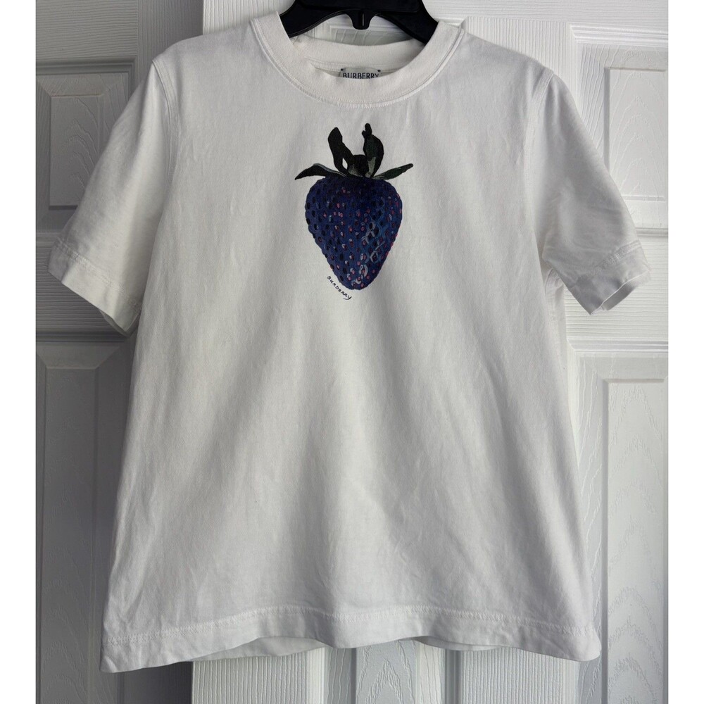 Burberry Blue Strawberry Tee Women’s Size Small (missing inside tag)